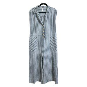 Free People Striped Jumpsuit in Black and White